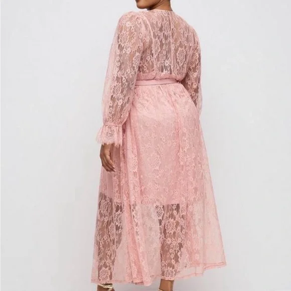 torrid Blush Pink Lace Maxi Dress with Belt - Picture 2 of 2